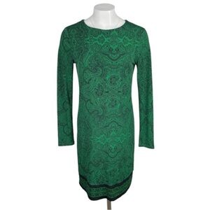 MICHAEL Michael Kors Paisley Print Sheath Dress Sz Small Green